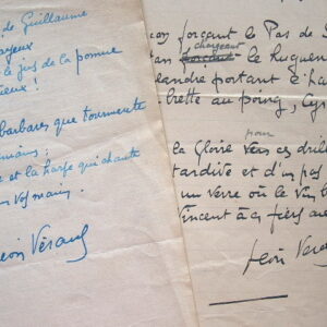 Deux poèmes de Léon Vérane pour Muselli et Féret.