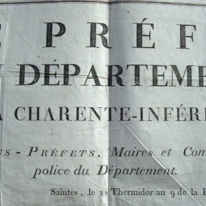 L'instruction interdite les jours de décade à Saintes.