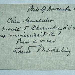 Petit mot de l'académicien Louis Madelin.