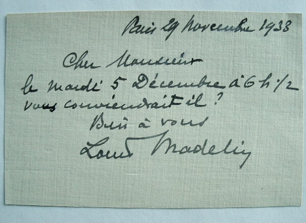 Petit mot de l'académicien Louis Madelin.