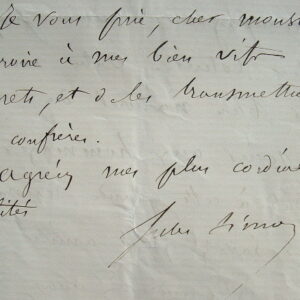 Jules Simon absent aux obsèques d'Alexandre Dumas.