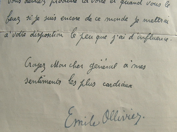 Emile Ollivier soutient Lyautey à l'Académie française.