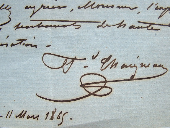 Ferdinand Chaigneau envoie une esquisse de son tableau.