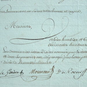 Lettre des commissaires intermédiaires de Quimper à ceux de Rennes.