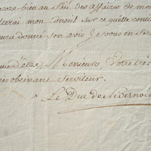 Le duc de Nivernais découvre son nouveau duché.