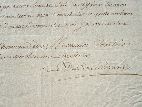 Le duc de Nivernais découvre son nouveau duché.