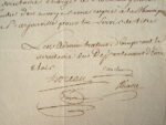Lettre signée des administrateurs du directoire d'Eure-et-Loir, en 1791.