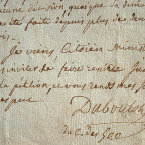 Le conventionnel Dubouloz réclame un cheval.