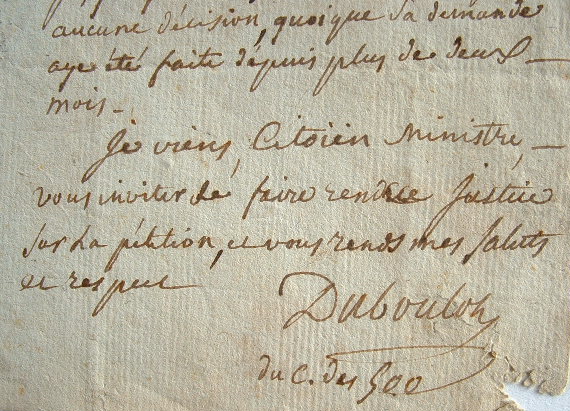 Le conventionnel Dubouloz réclame un cheval.