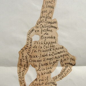 Roger Wild compose un calligramme en souvenir de Max Jacob.