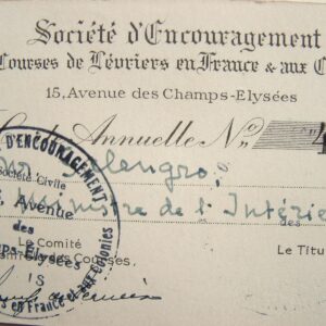La carte de courses de levriers de Roger Salengro.