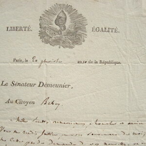 Jean Nicolas Démeunier n'oublie pas son ami constituant Babey.