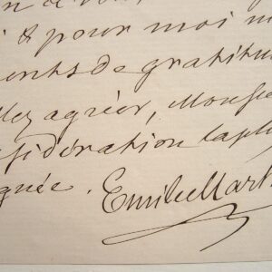 Lettre du métallurgiste Emile Martin.