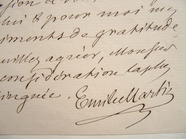 Lettre du métallurgiste Emile Martin.