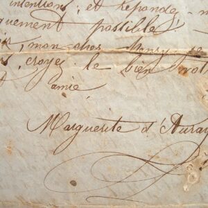 Marguerite d'Auray. Belle lettre de la Dame aux Camélias.