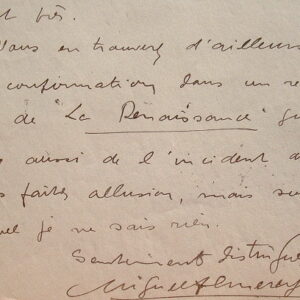 Rare lettre du militant anarchiste Miguel Almereyda.