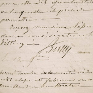 Antoine Bussy. Lettre de l'Ecole de Pharmacie.