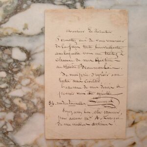 Jenneval - Dechet. Lettre de l'auteur du Chant national belge.