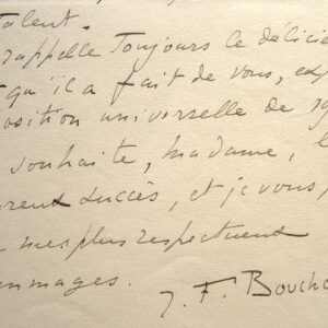 Joseph-Félix Bouchor envoie son dernier tableau.