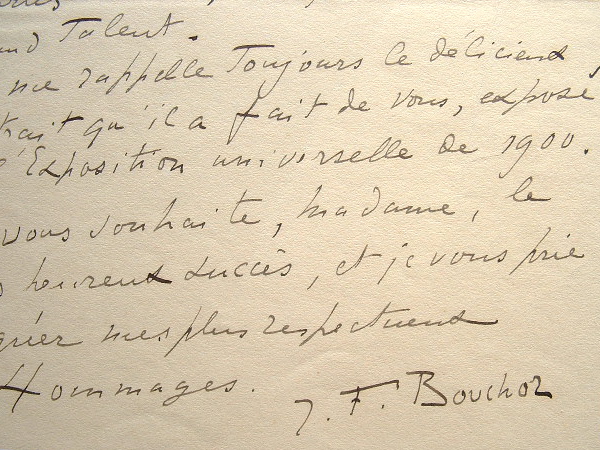 Joseph-Félix Bouchor envoie son dernier tableau.