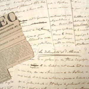 Manuscrit d'un long article de Clemenceau sur la visite du Tsar Nicolas II.