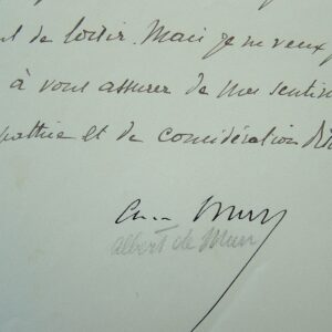 Lettre amicale d'Albert de Mun.