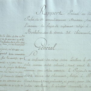 Manuscrit sur la réorganisation des chiourmes de Toulon.