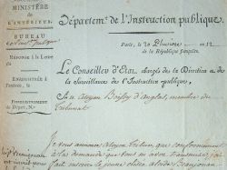Lettre de Fourcroy à Boissy d'Anglas.
