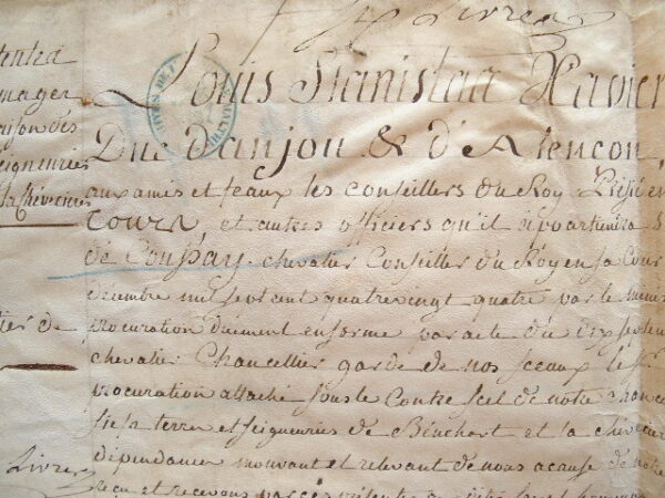 Lettres de foi et hommage de seigneuries sarthoises.