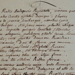 Une ode à la gloire de l'évêque d'Angers, Jacques de Grasse.