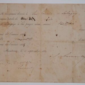 Reconnaissance de dettes de Lamartine.