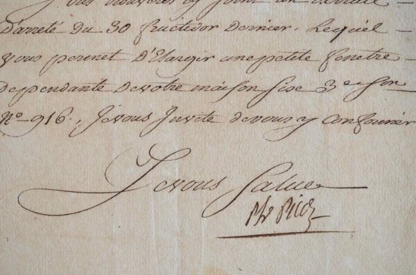 Lettre du naturaliste Picot de Lapeyrouse comme maire de Toulouse.