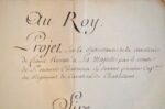 Projet de réorganisation de la cavalerie présenté au roi.