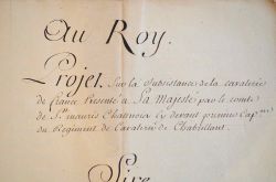 Projet de réorganisation de la cavalerie présenté au roi.