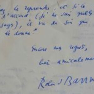 Roland Barthes s'enferme dans un travail personnel.