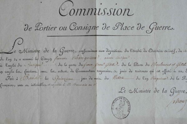 Nomination d'un consigne pour surveiller l'entrée des étrangers à Givet.