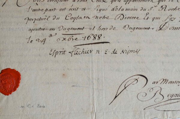 Fléchier donne un certificat à de nouveaux convertis.