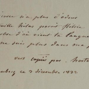 Quelques vers d'exil d'Hortense de Beauharnais.