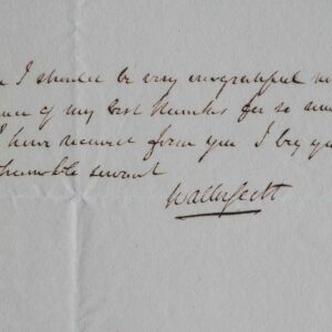 Lettre de Walter Scott écrite durant son séjour à Paris.
