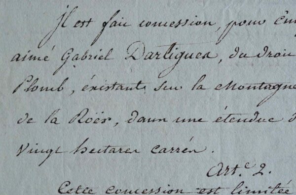 Concession pour l'exploitation des mines de plomb de Commeren.