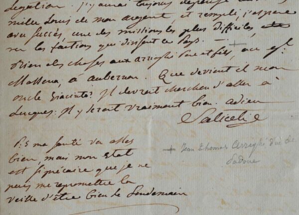 Saliceti fait consulter Mme Bonaparte pour connaître les vues de Joseph.