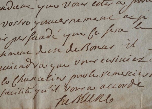 Le Marquis d'Averne reçoit sa charge de gouverneur de Navarrenx et Bearn.