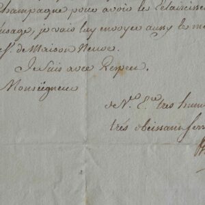 Le ministre d'Etat Bertin s'adresse à l'archevêque de Reims.