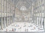 Vue d'optique de l'intérieur de la cathédrale de Notre-Dame-de-Paris. XVIIIe.
