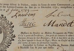 Les maîtres perruquiers de Marseille délivrent un certificat.