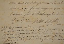 Le duc d'Antin fait remettre les livres de l'Imprimerie Royale au chapitre de Lille.