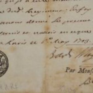 Certificat délivré par le premier gouverneur de Valenciennes, le comte de Magalotti.