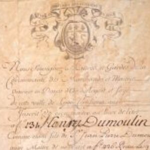 Rare brevet de maîtrise des ouvriers en soie de Lyon.