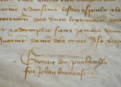 Vente d'une rente à Angers en 1487.