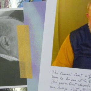 Bel ensemble de poèmes, collages et lettres de Michel Butor.